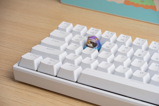 Shark Cat Keycap - PURPLE